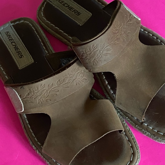 SKECHERS leather slides main image 6